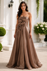 Elegant A-Line Strapless Empire Mother Of The Bride Dress With Bow