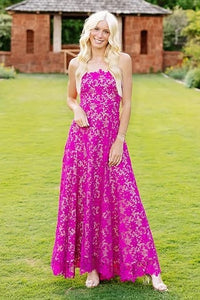 Elegant Lace A-Line Strapless Long Party Prom Dress