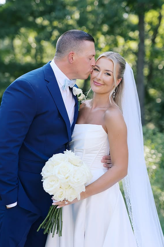 Elegant Satin A-Line High Waist Strapless Split Wedding Dress
