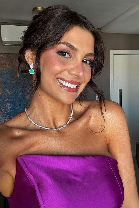 Elegant Satin A-Line Strapless High Waist Maxi Party Prom Dress