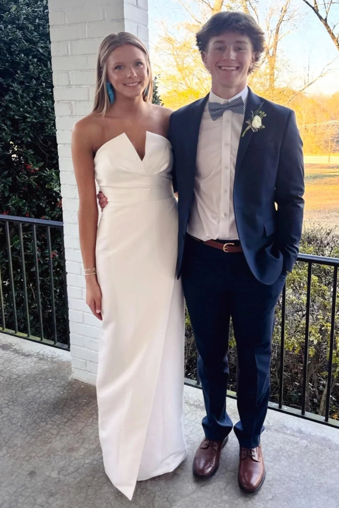 Elegant Satin Fitted Strapless High Waist Party Prom Dress