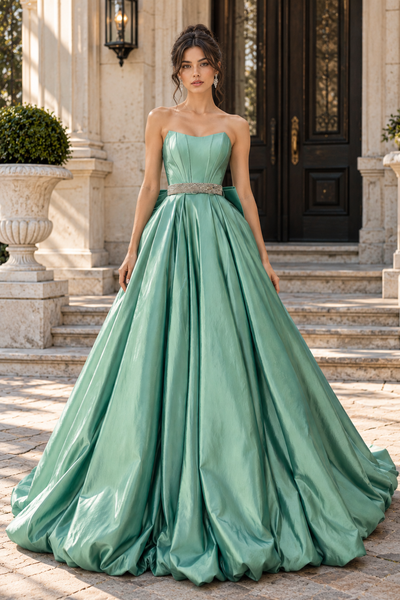 Elegant Strapless Sleeveless Corset Beaded Empire Formal Party Prom Dress