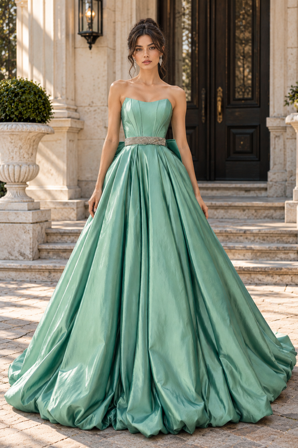 Elegant Strapless Sleeveless Corset Beaded Empire Formal Party Prom Dress