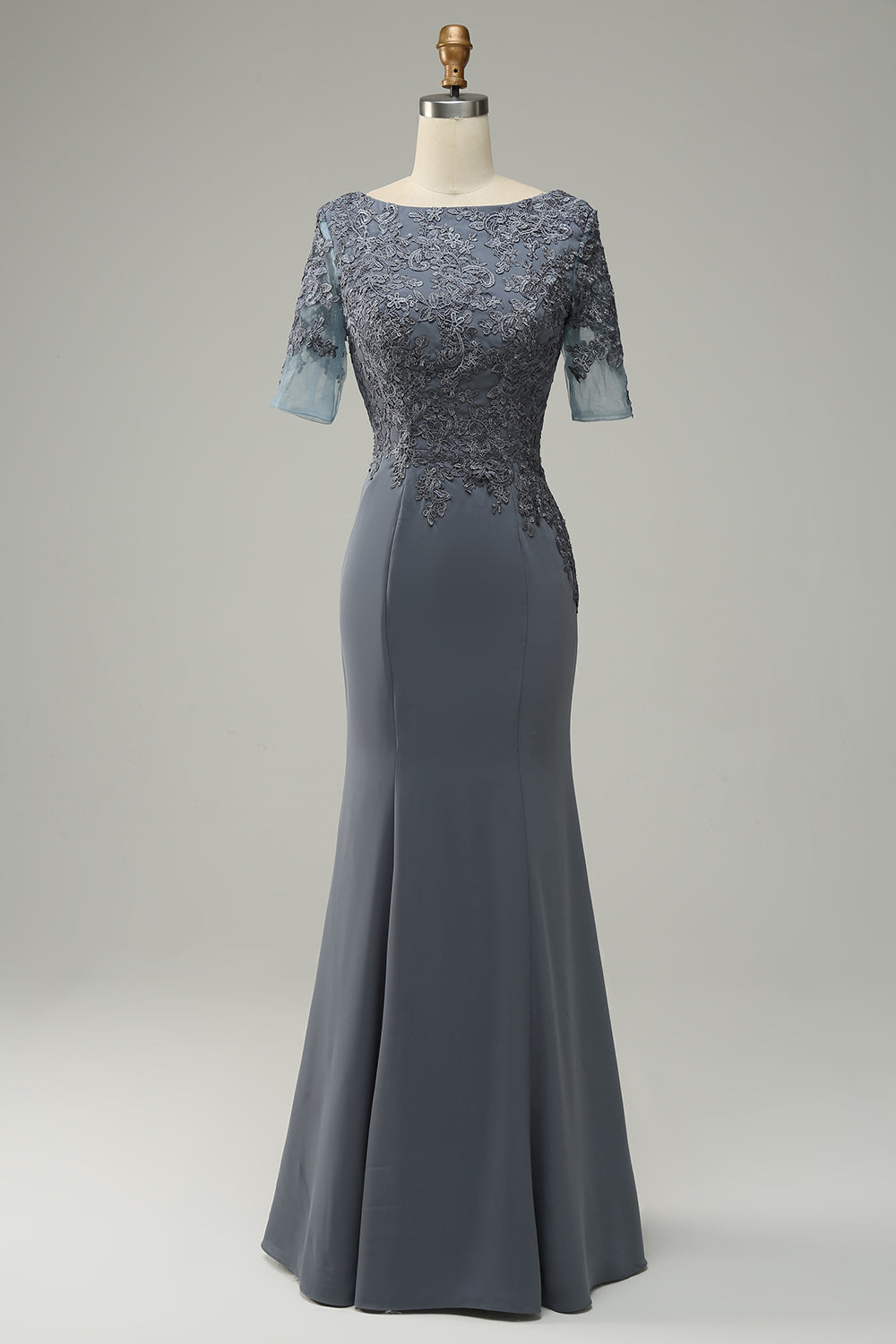 chinese dress ladies Stella Couture 22361 Formal Mother of The Bride Long Dress Charcoal / 6 main image 1