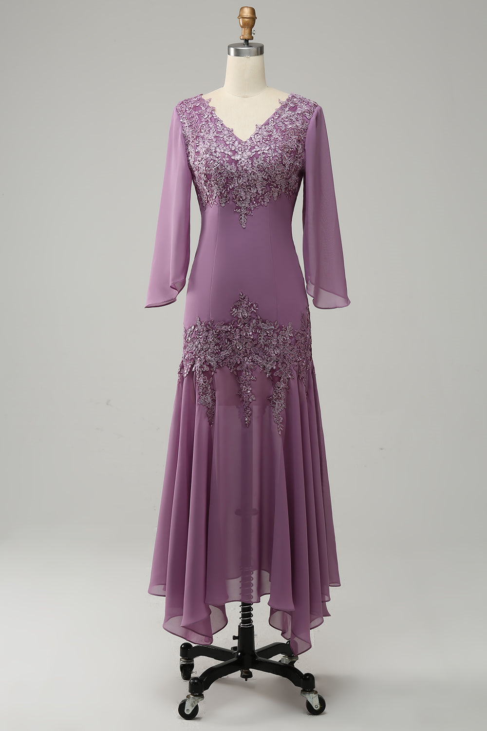 fitted lace wedding dress Amazon.com: Purple Mother of The Groom Dresses for Fall Wedding Tea Length  2 Pieces Beaded Appliques Chiffon Party Dress with Jacket, US 22w :  Clothing, Shoes & Jewelry main image 1