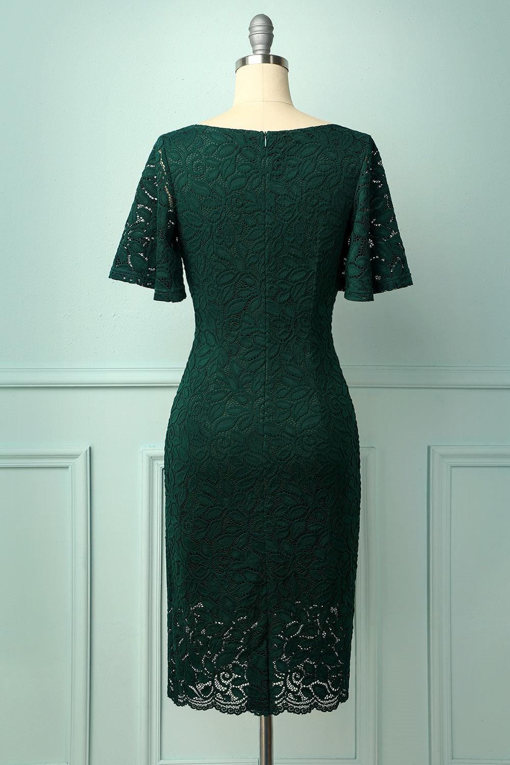 Hunter Green Butterfly Sleeves Sheath Lace Mini Mother of the Bride Dr FancyVestido Hunter Green Butterfly Sleeves Sheath Lace Mini Mother of the Bride Dr FancyVestido
