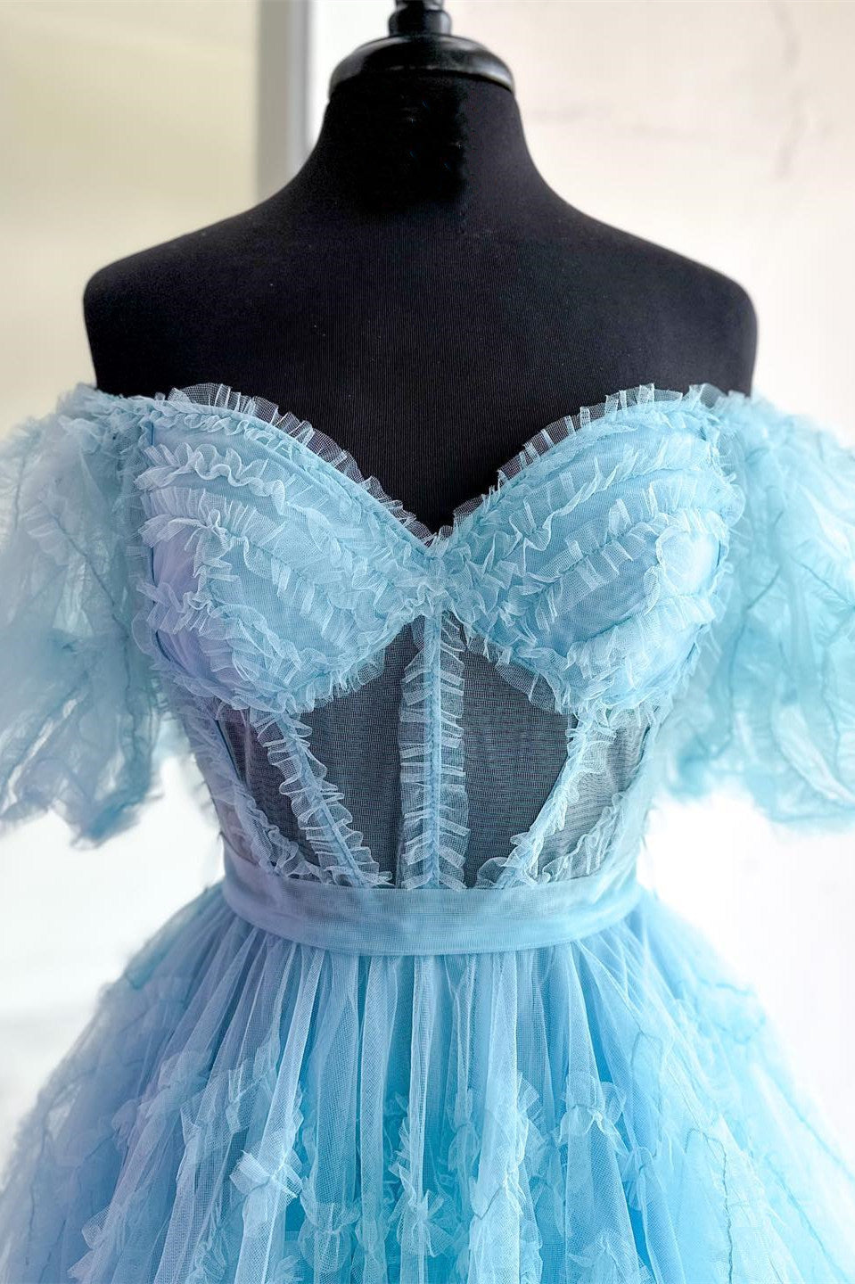 Cute V Neck Above Knee Pink Ruffles Tulle Short Prom Dresses Homecoming Dresses gh820