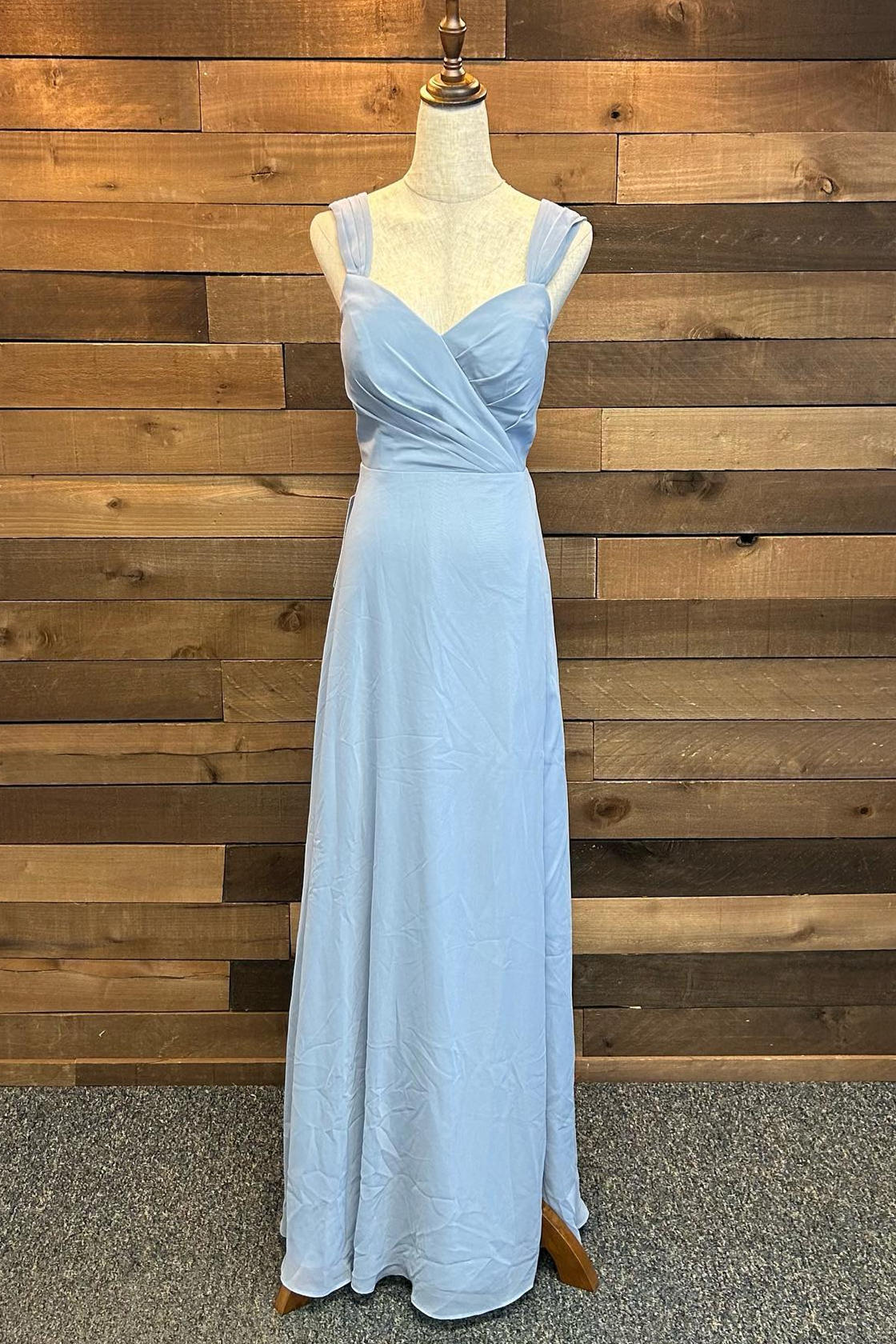 Backless Light Blue Chiffon Long Bridesmaid Dress FancyVestido Backless Light Blue Chiffon Long Bridesmaid Dress FancyVestido