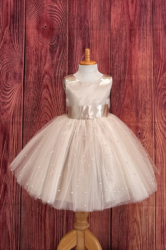 champagne flower dress Sherri Hill Floral Satin Prom Dress 56256