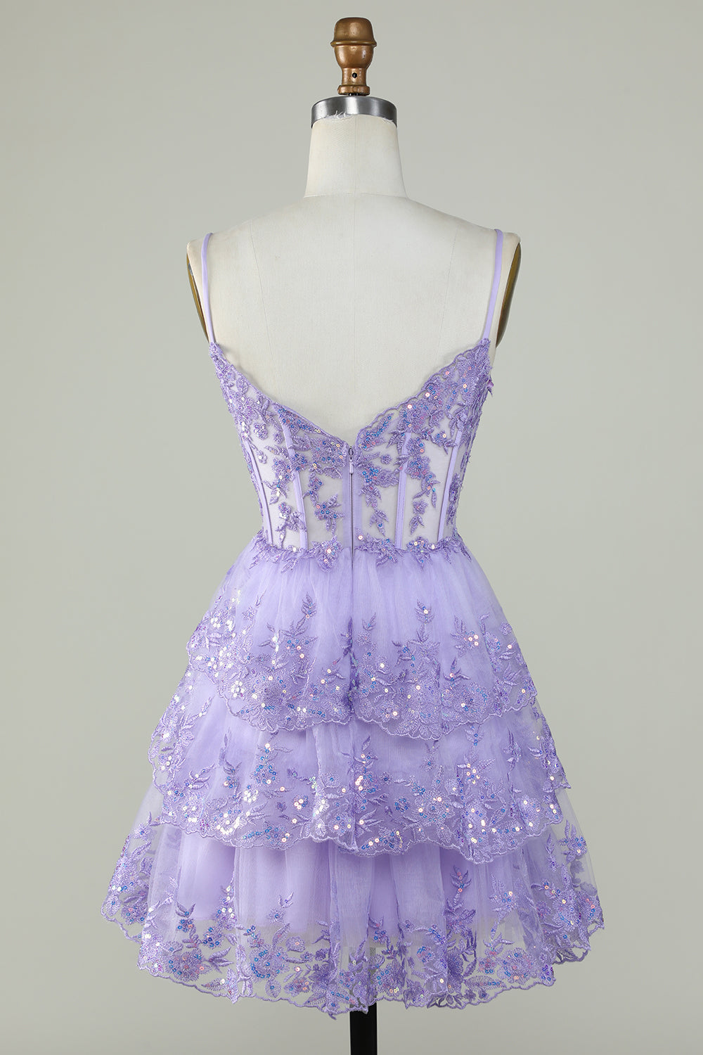 Silver Strapless Sequins Corset Tight Homecoming Dress
