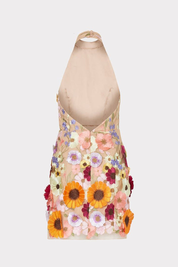 Gorgeous Halter Flower Embroidery Bodycon Homecoming Dress