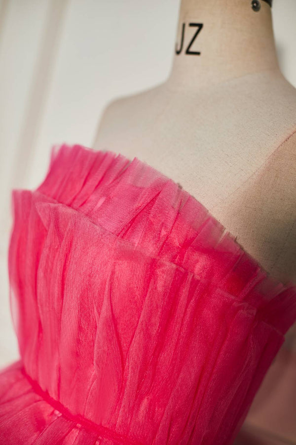 Watermelon Ruffles Tiered Tulle Homecoming Dress