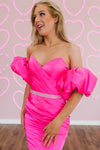 Sweetheart Hot Pink Beaded Waist Bodycon Homecoming Dress
