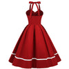 A-Line Hot Pink Halter 1950s Dress