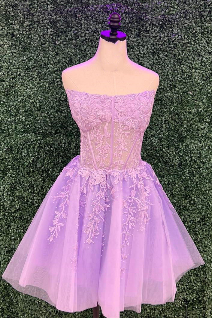 Pink Strapless A-Line Ruffles Short Party Dresses Birthday Outfits, DP5761 main image 1