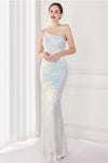 One Shoulder Sequin Mermaid Long Evening Dress