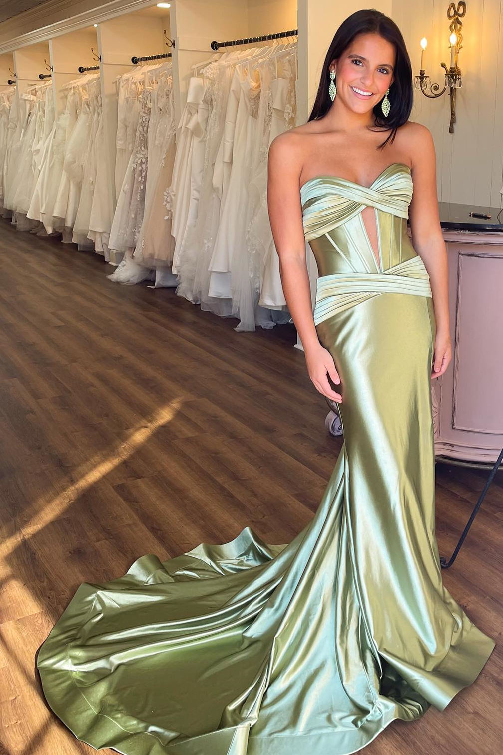 Sweetheart Cut Out Mermaid Long Prom Dress with Slit FancyVestido Sweetheart Cut Out Mermaid Long Prom Dress with Slit FancyVestido