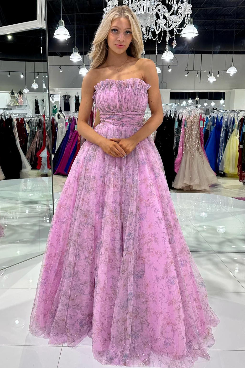 blue dress for baby girl Tina Holly Couture TW023 Lilac Purple Off Shoulder A Line Formal Dress