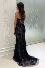 Sweetheart Black Lace Appliques Mermaid Prom Dress