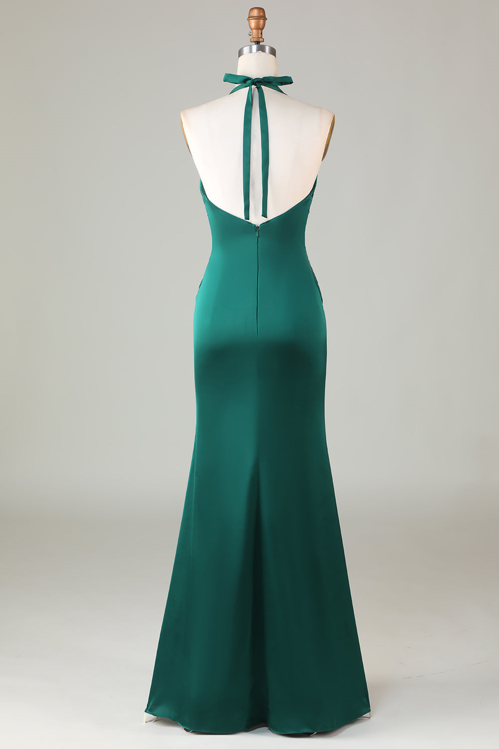 Halter Emerald Green Ruched Mermaid Bridesmaid Dress FancyVestido Halter Emerald Green Ruched Mermaid Bridesmaid Dress FancyVestido