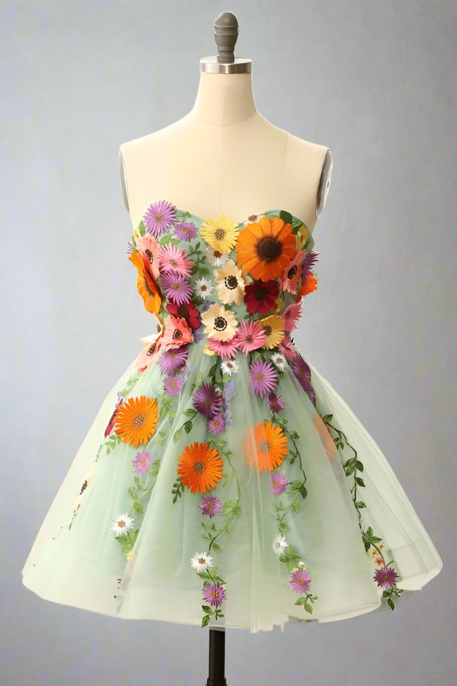 Sage Green Sweetheart 3D Floral Embroidered A-line Party Dress-Fancyvestido FancyVestido Sage Green Sweetheart 3D Floral Embroidered A-line Party Dress-Fancyvestido FancyVestido