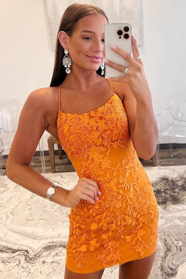 Tight Red Lace Short Homecoming Dress