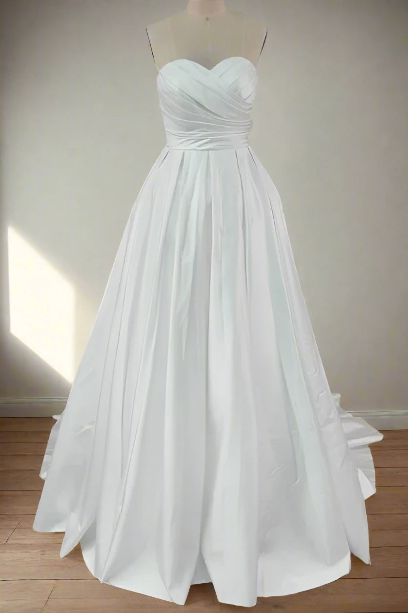 Elegant Strapless Long Bridal Dress with Sweetheart FancyVestido Elegant Strapless Long Bridal Dress with Sweetheart FancyVestido