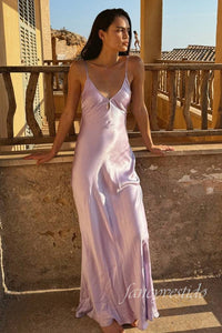 Chic V-Neck Keyhole Long Maxi Dress with Open Back