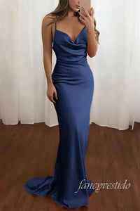 Elegant Red Bateau Sheath Long Mermaid Prom Dress