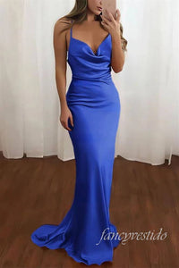Elegant Red Bateau Sheath Long Mermaid Prom Dress