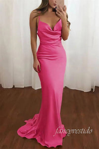 Elegant Red Bateau Sheath Long Mermaid Prom Dress
