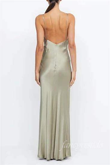 Straps V-Neck Yellow Party Maxi Dress