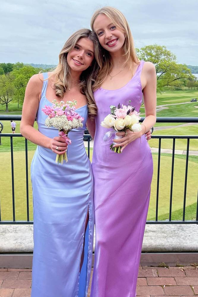 Crew Neck Lilac Mermaid Maxi Dress