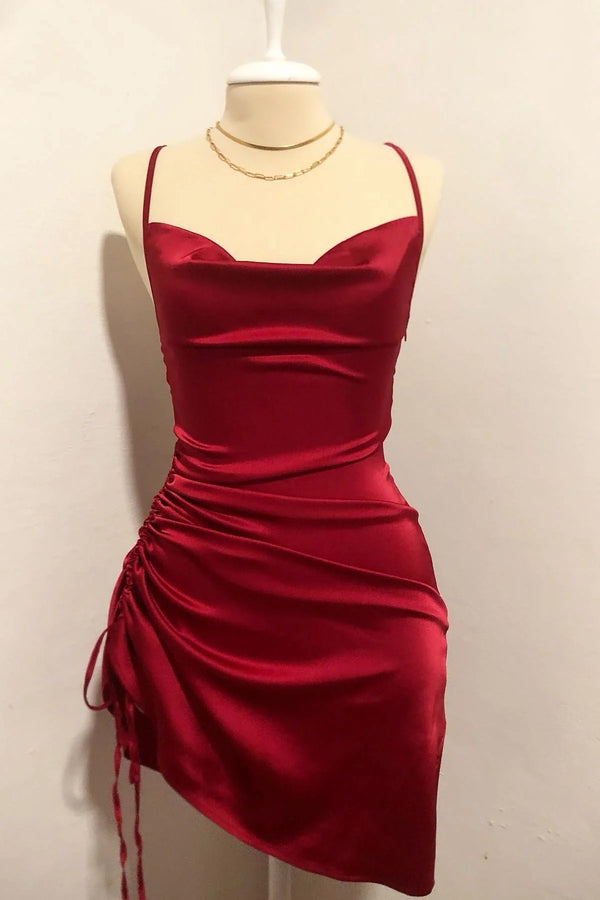 Royal Blue Pleated Bodycon Homecoming Dress with Lace-up