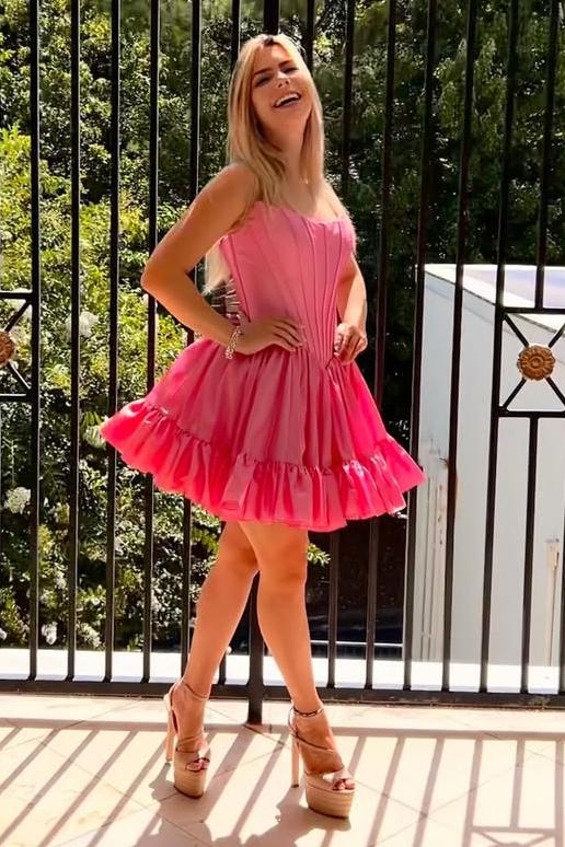 Strapless A-Line Homecoming Dress with Ruffle Hem