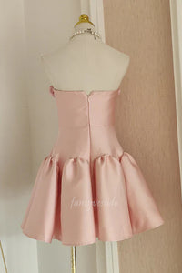 Pink A-Line Homecoming Dress with 3D Floral