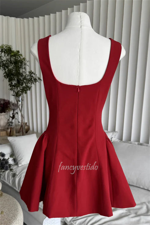 Square Neck A-Line Short Homecoming Dress