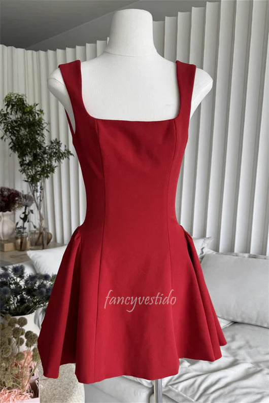Square Neck A-Line Short Homecoming Dress
