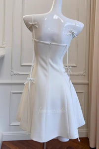 Spaghetti Straps Tight Homecoming Dress with Bow