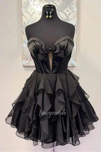 Sweetheart Keyhole A-Line Layered Homecoming Dress
