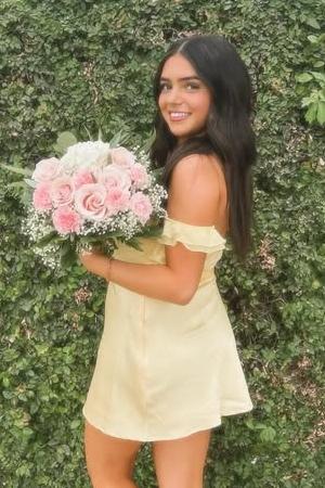 Ruffle Off Shoulder Ruched Party Homecoming Dress