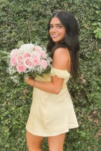 Ruffle Off Shoulder Ruched Party Homecoming Dress