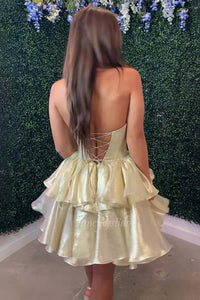Sparkly Sweetheart Corset Ruffle Homecoming Dress