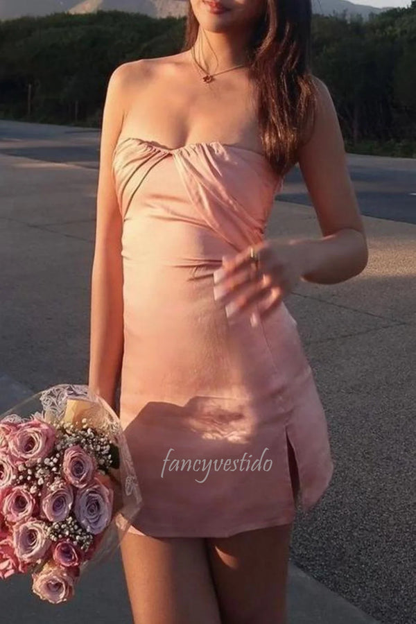 Strapless Sheath Mini Party Homecoming Dress