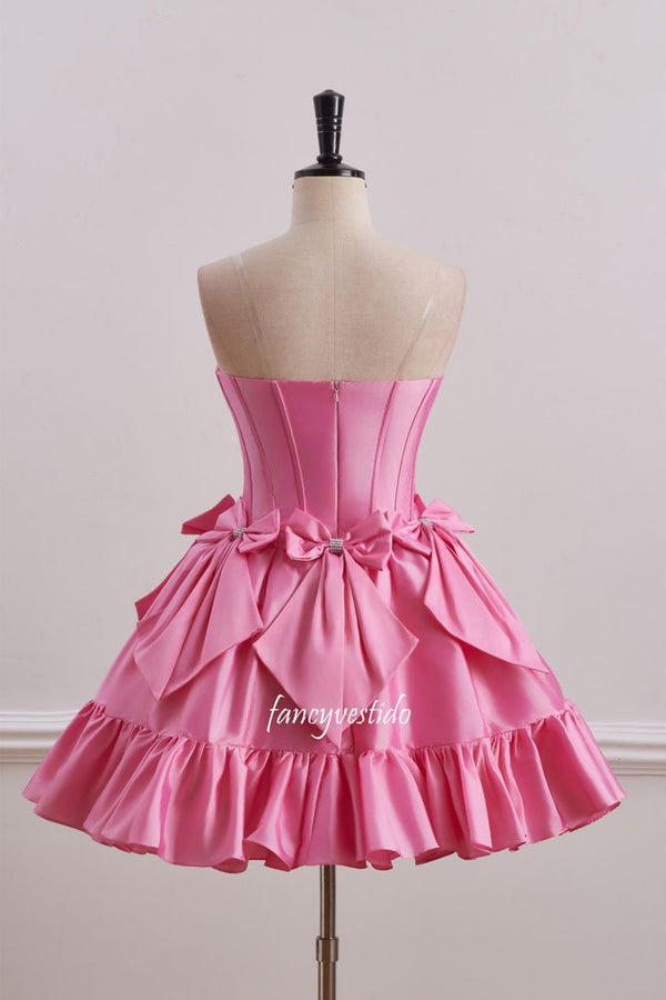 Strapless Beaded Boned A-Line Homecoming Dress with Belt