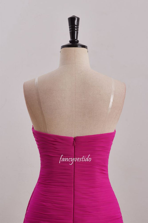 Sweetheart Fuchsic Keyhole Chiffon  A-Line Homecoming Dress