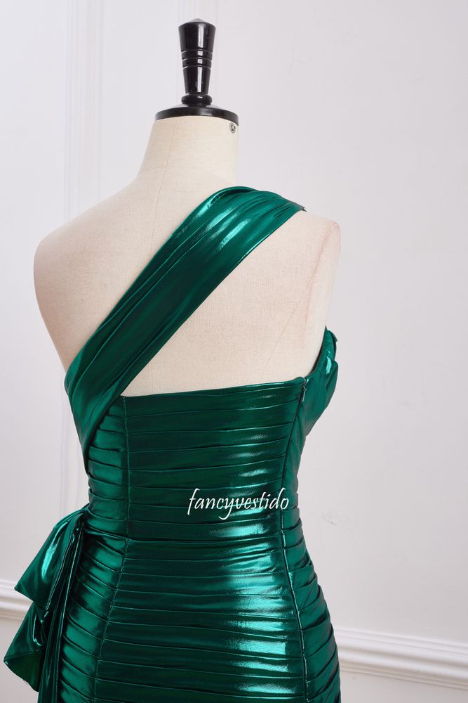 One Shoulder Pleated Bodycon Homecoming Dress with Belt