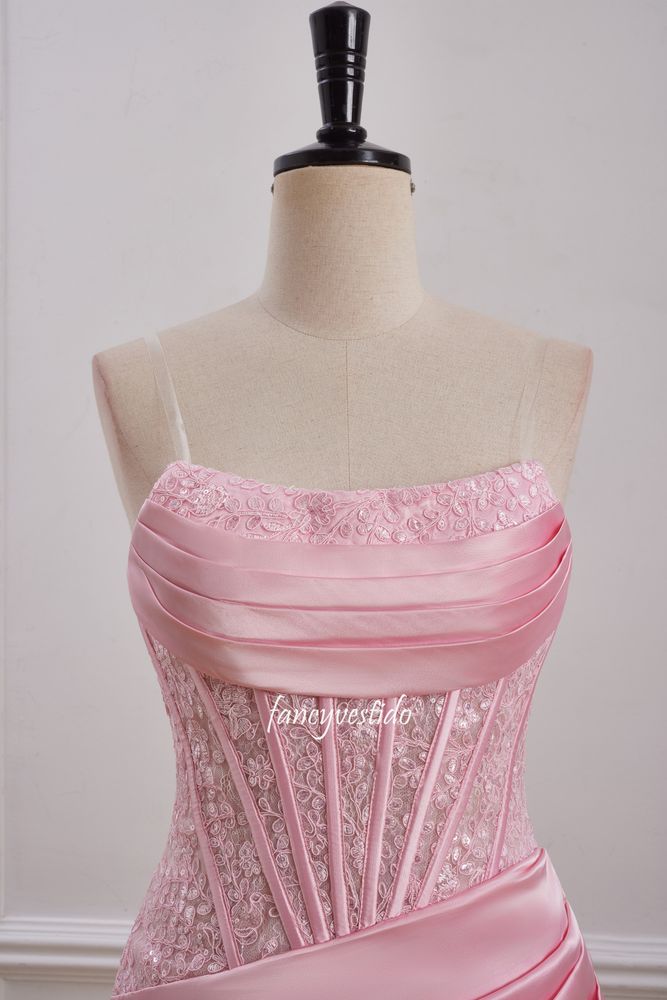 Strapless Pink Pleated Applique Tight Homecoming Dress