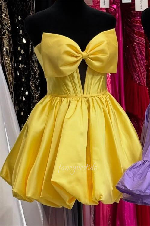Princess Keyhole A-Line Homecoming Dress with Bow