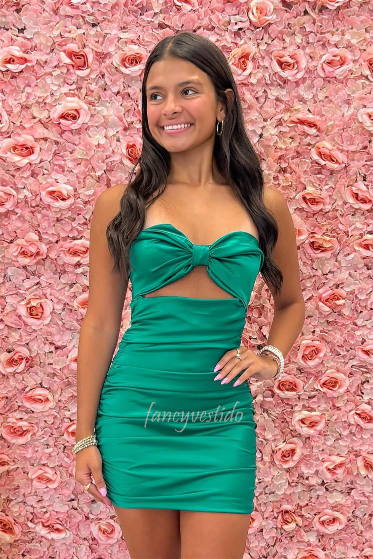 Sweetheart Twist Knot Pleated Tight Party Homecoming Dress
